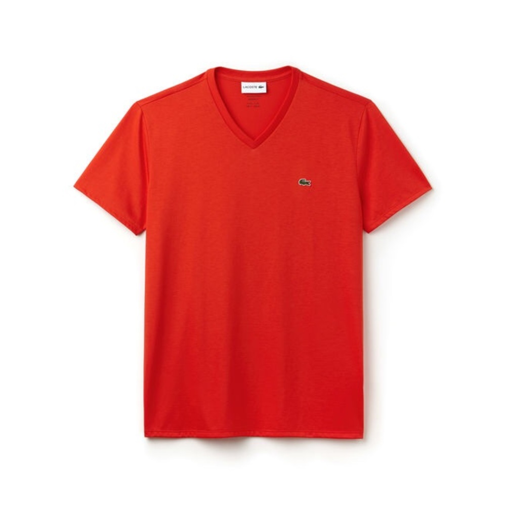 Lacoste Orange Pima Cotton T-Shirt, Size 7 (XXL)